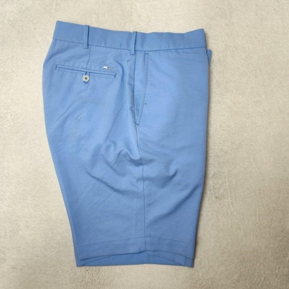 RLX Ralph Lauren Shorts Men 36 Blue 10" Golf Chino Flat Stretch Tennis Polyester
